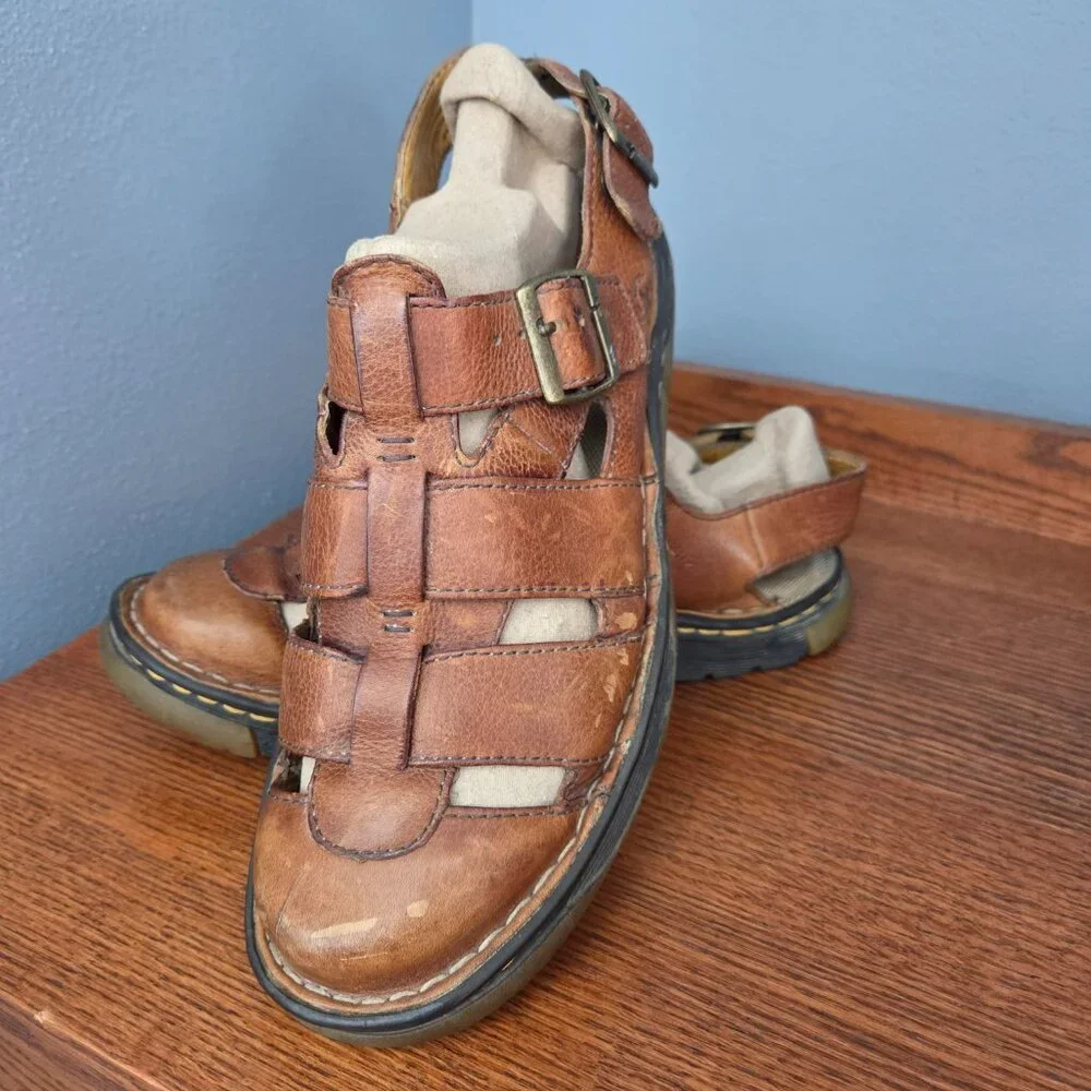 Dr. Martens Brown Leather Fisherman Sandals